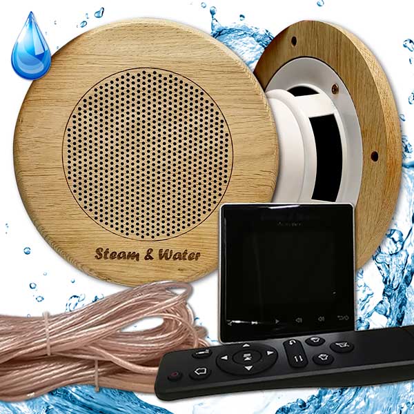 Комплект акустической системы для хамама Steam & Water 2 black SAUNA